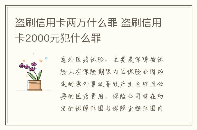 盗刷信用卡两万什么罪 盗刷信用卡2000元犯什么罪