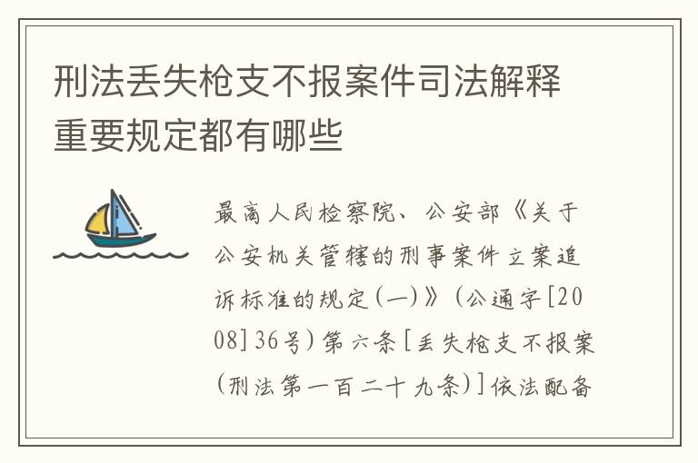 刑法丢失枪支不报案件司法解释重要规定都有哪些