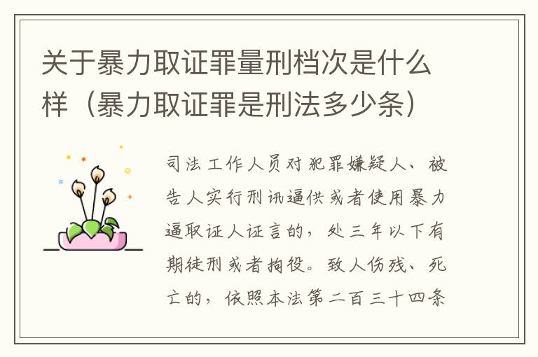 关于暴力取证罪量刑档次是什么样（暴力取证罪是刑法多少条）