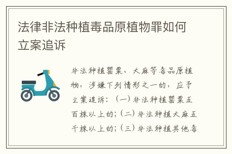 法律非法种植毒品原植物罪如何立案追诉