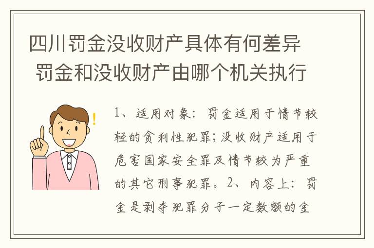 四川罚金没收财产具体有何差异 罚金和没收财产由哪个机关执行