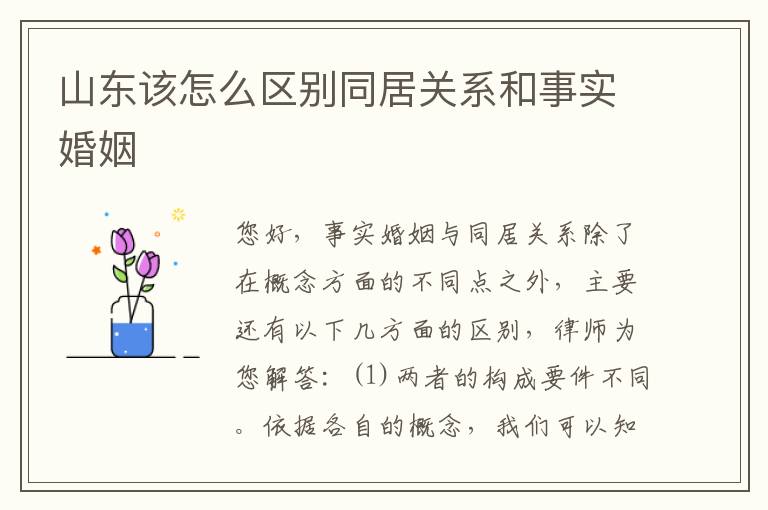 山东该怎么区别同居关系和事实婚姻