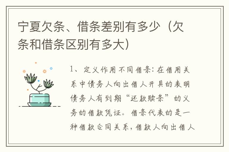 宁夏欠条、借条差别有多少（欠条和借条区别有多大）