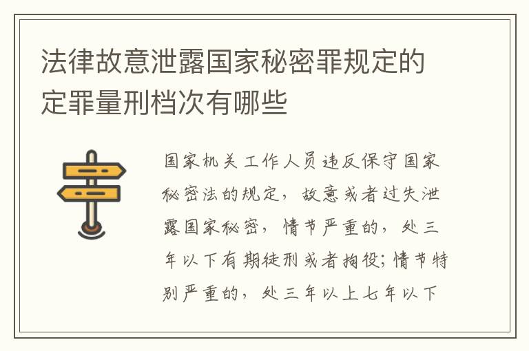 法律故意泄露国家秘密罪规定的定罪量刑档次有哪些