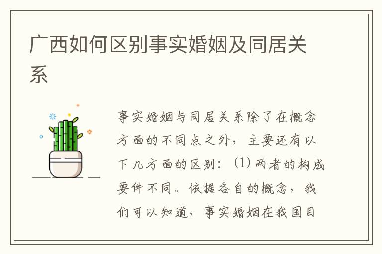 广西如何区别事实婚姻及同居关系