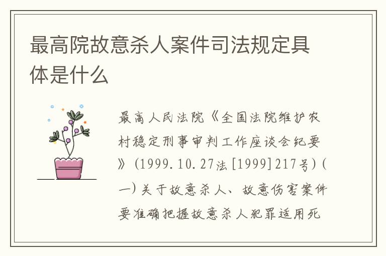 最高院故意杀人案件司法规定具体是什么