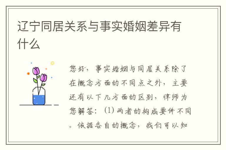 辽宁同居关系与事实婚姻差异有什么