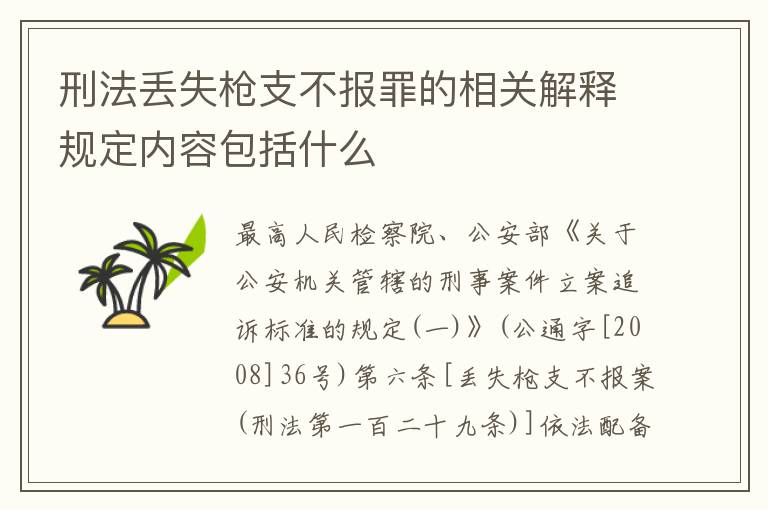 刑法丢失枪支不报罪的相关解释规定内容包括什么