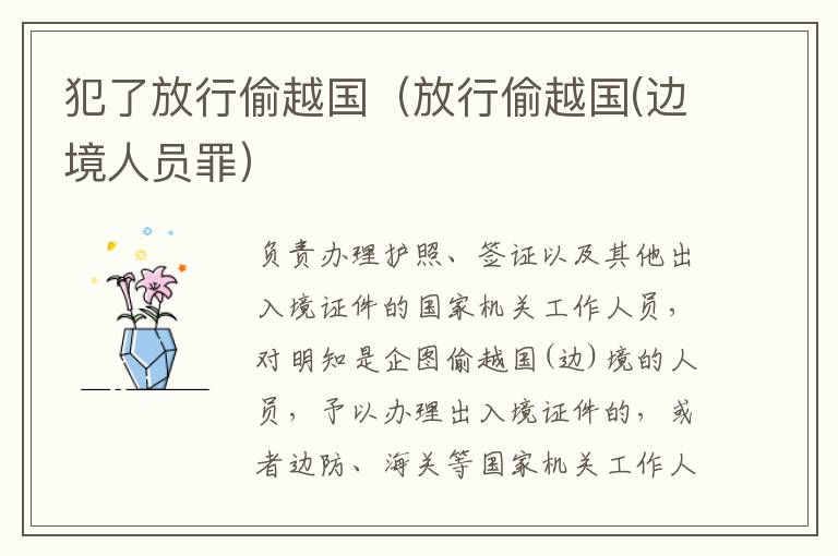 犯了放行偷越国（放行偷越国(边境人员罪）