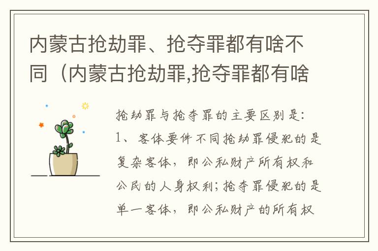 内蒙古抢劫罪、抢夺罪都有啥不同（内蒙古抢劫罪,抢夺罪都有啥不同行为）