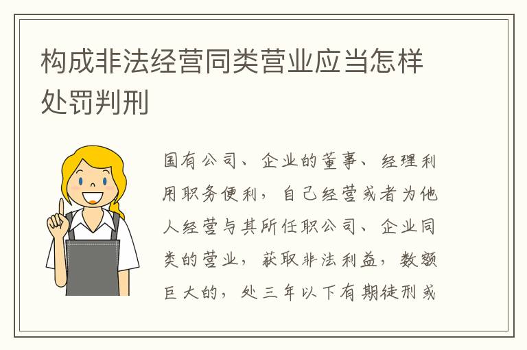 构成非法经营同类营业应当怎样处罚判刑