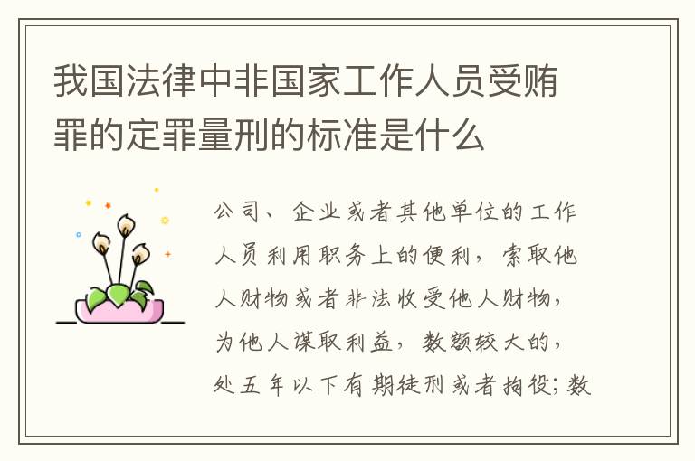 我国法律中非国家工作人员受贿罪的定罪量刑的标准是什么