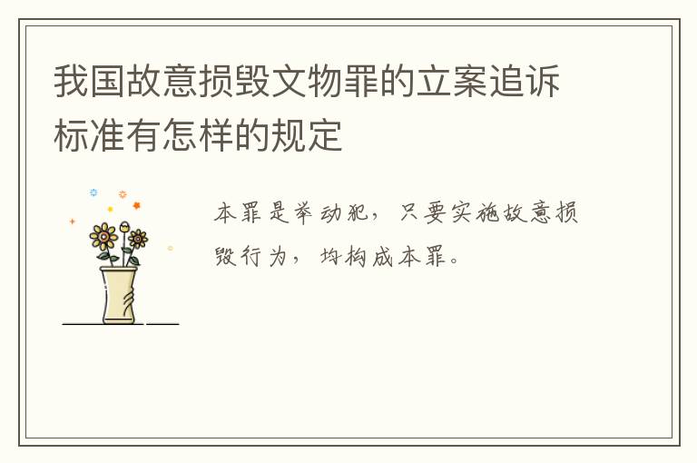 我国故意损毁文物罪的立案追诉标准有怎样的规定