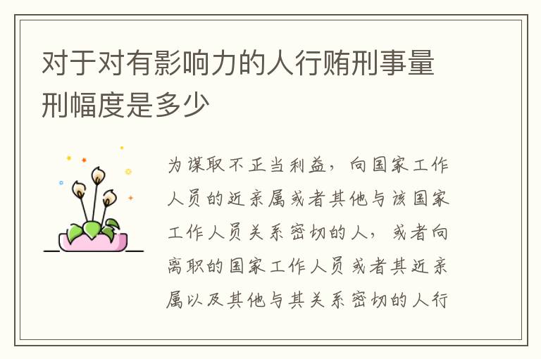 对于对有影响力的人行贿刑事量刑幅度是多少