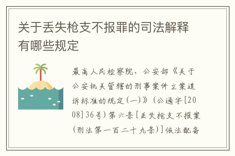 关于丢失枪支不报罪的司法解释有哪些规定