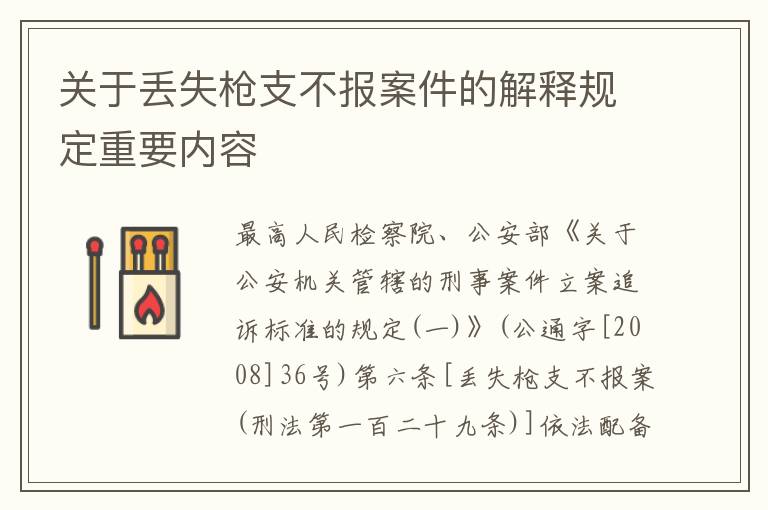 关于丢失枪支不报案件的解释规定重要内容