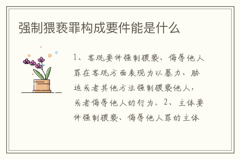 强制猥亵罪构成要件能是什么