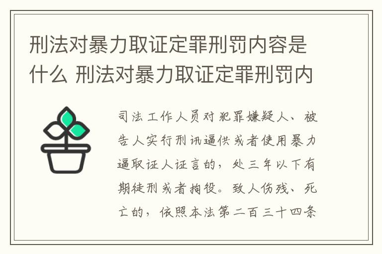 刑法对暴力取证定罪刑罚内容是什么 刑法对暴力取证定罪刑罚内容是什么意思