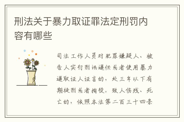 刑法关于暴力取证罪法定刑罚内容有哪些