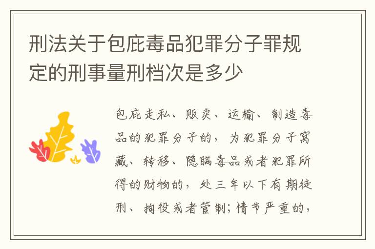 刑法关于包庇毒品犯罪分子罪规定的刑事量刑档次是多少