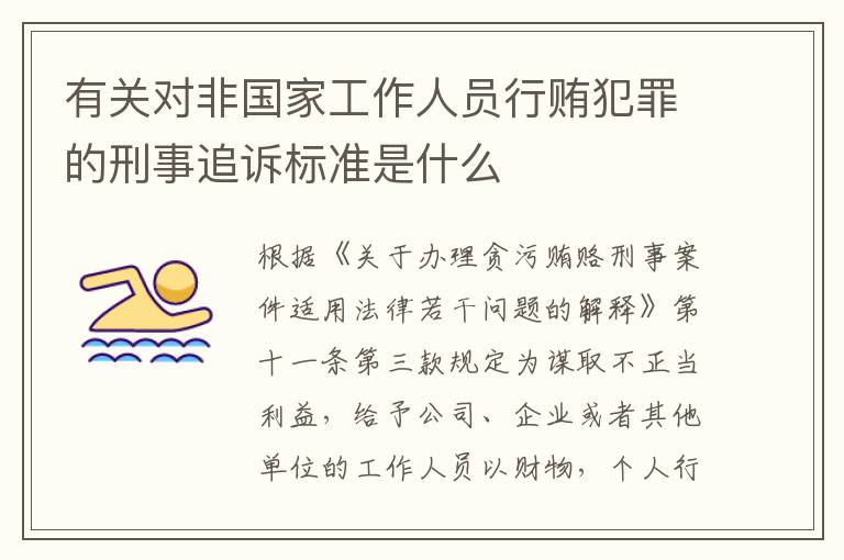 有关对非国家工作人员行贿犯罪的刑事追诉标准是什么