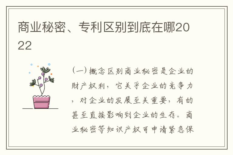 商业秘密、专利区别到底在哪2022