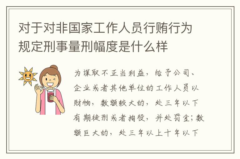 对于对非国家工作人员行贿行为规定刑事量刑幅度是什么样