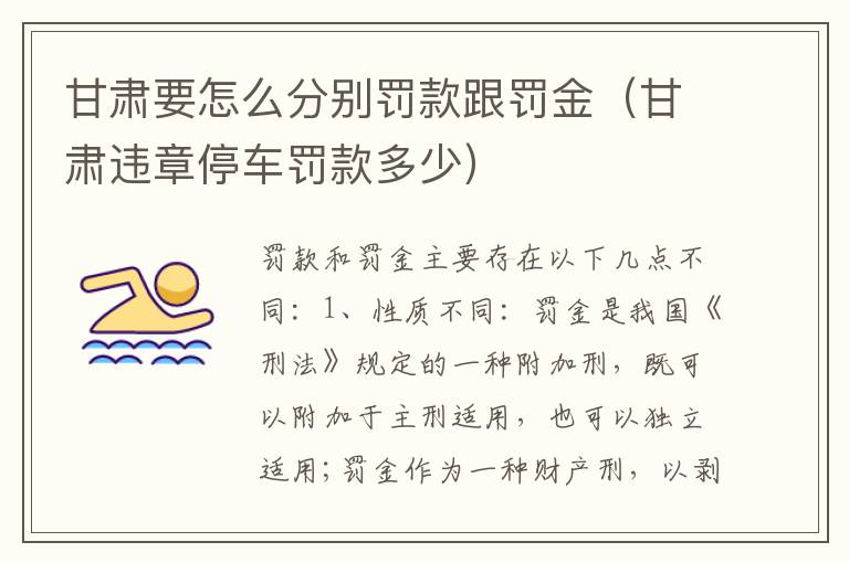 甘肃要怎么分别罚款跟罚金（甘肃违章停车罚款多少）
