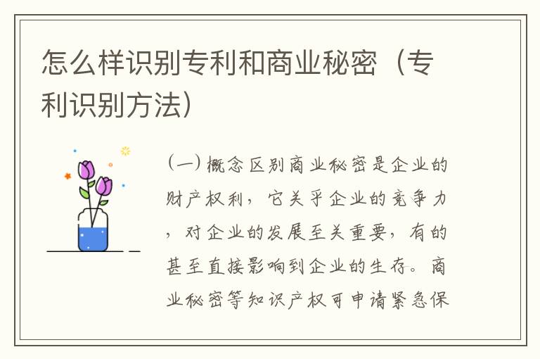 怎么样识别专利和商业秘密（专利识别方法）