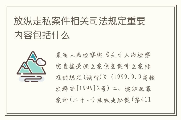 放纵走私案件相关司法规定重要内容包括什么