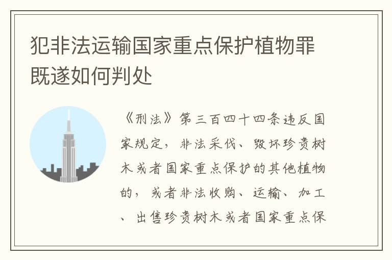 犯非法运输国家重点保护植物罪既遂如何判处