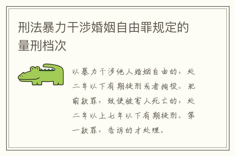 刑法暴力干涉婚姻自由罪规定的量刑档次