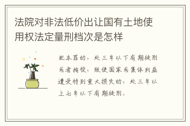 法院对非法低价出让国有土地使用权法定量刑档次是怎样