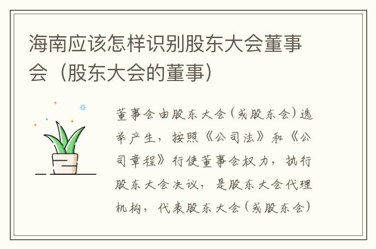 海南应该怎样识别股东大会董事会（股东大会的董事）