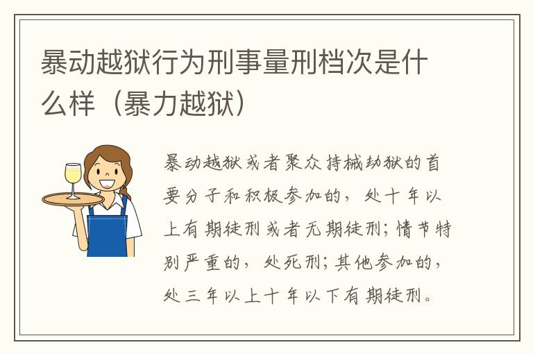 暴动越狱行为刑事量刑档次是什么样（暴力越狱）