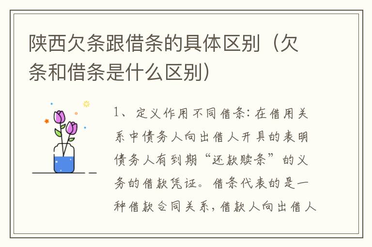 陕西欠条跟借条的具体区别（欠条和借条是什么区别）