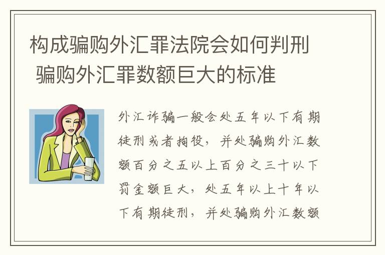 构成骗购外汇罪法院会如何判刑 骗购外汇罪数额巨大的标准