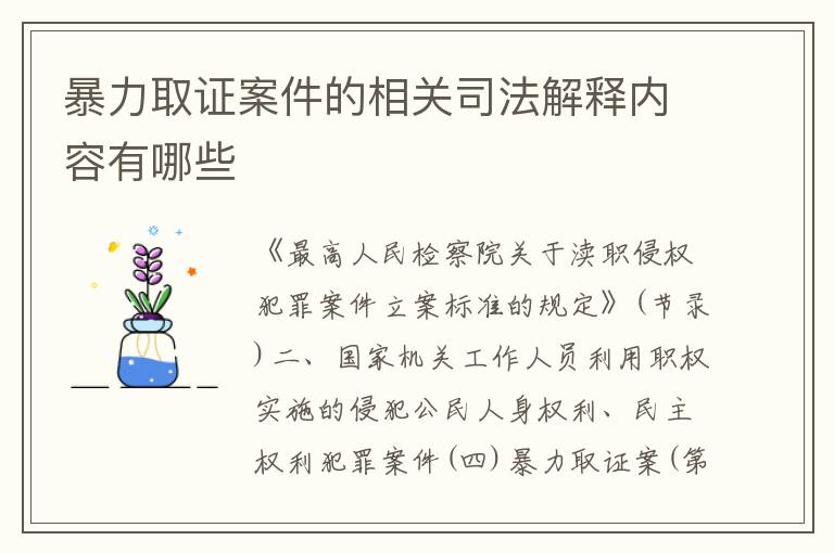 暴力取证案件的相关司法解释内容有哪些