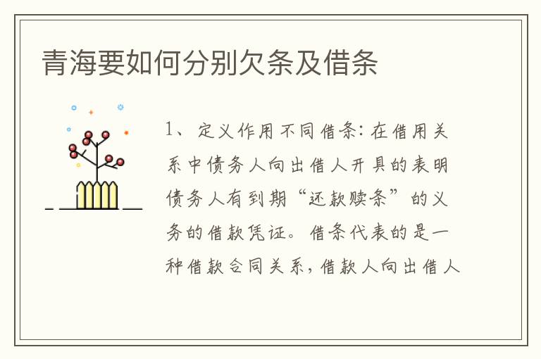 青海要如何分别欠条及借条