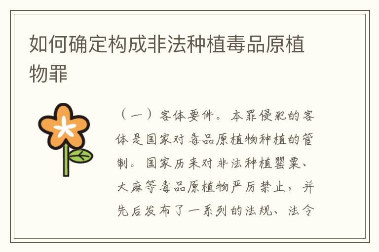 如何确定构成非法种植毒品原植物罪