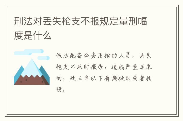 刑法对丢失枪支不报规定量刑幅度是什么