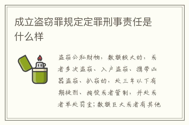 成立盗窃罪规定定罪刑事责任是什么样