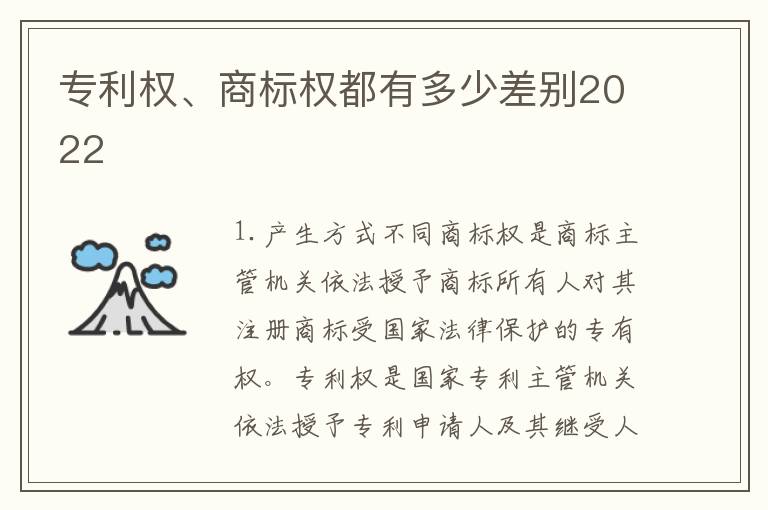 专利权、商标权都有多少差别2022