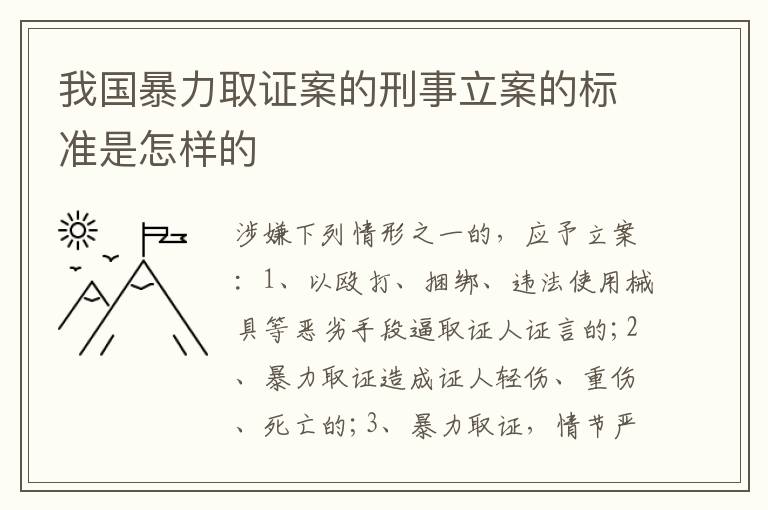 我国暴力取证案的刑事立案的标准是怎样的