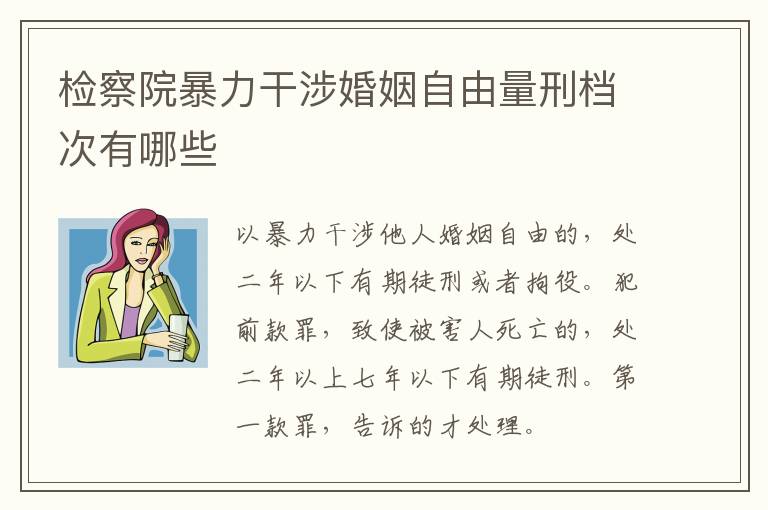 检察院暴力干涉婚姻自由量刑档次有哪些
