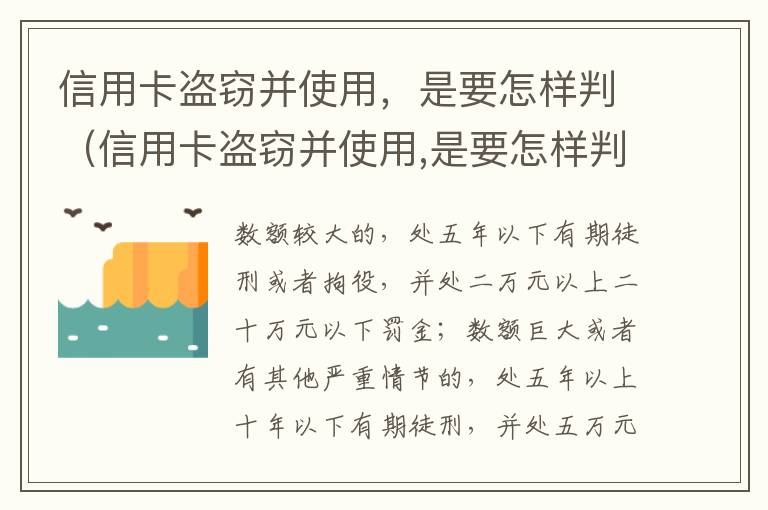 信用卡盗窃并使用，是要怎样判（信用卡盗窃并使用,是要怎样判的）