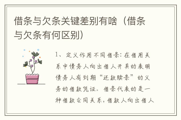 借条与欠条关键差别有啥（借条与欠条有何区别）
