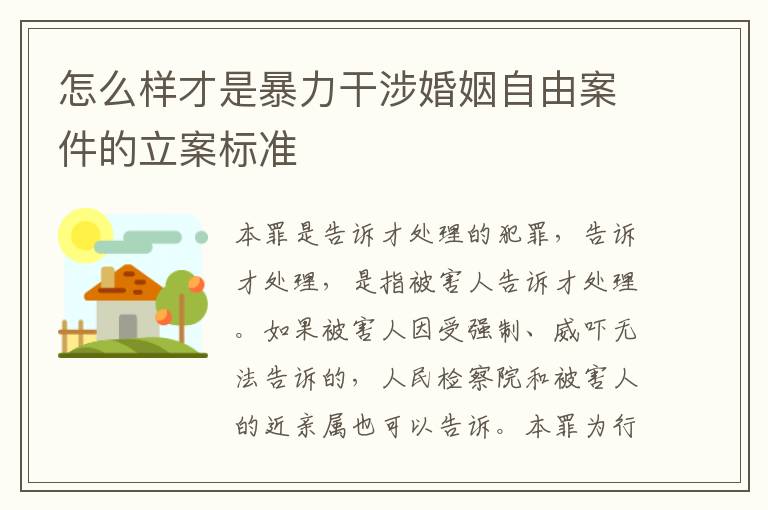 怎么样才是暴力干涉婚姻自由案件的立案标准