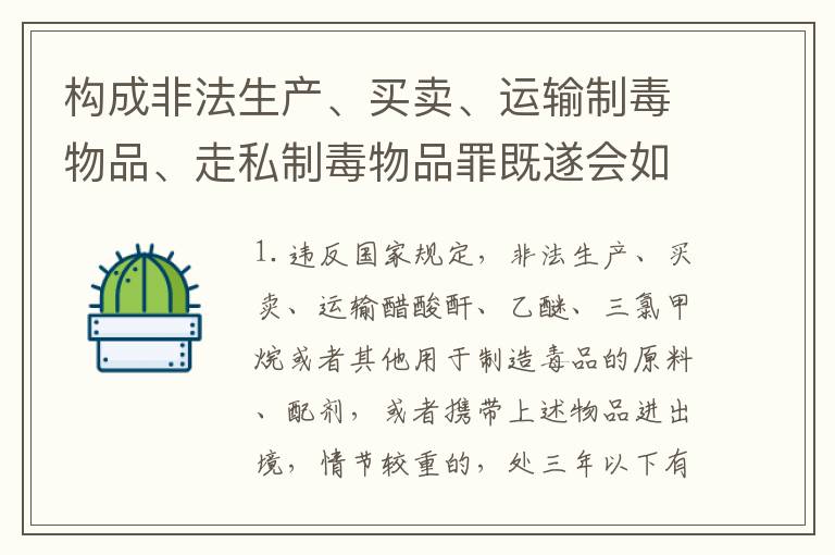构成非法生产、买卖、运输制毒物品、走私制毒物品罪既遂会如何追究责任