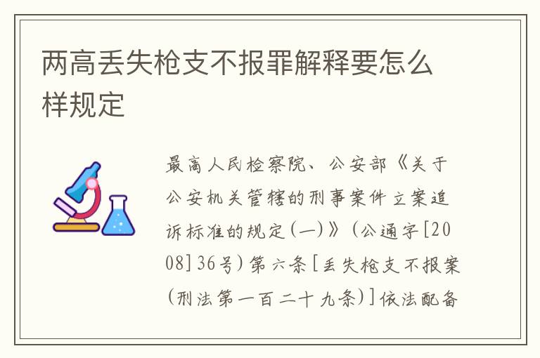 两高丢失枪支不报罪解释要怎么样规定